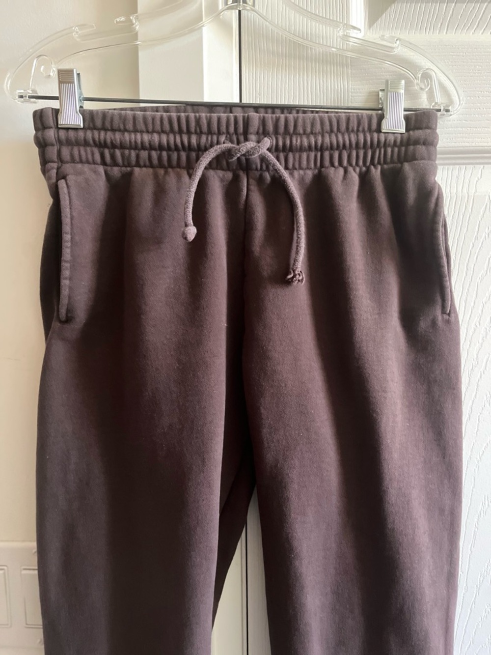 TNA Women's Cozy Fleece Chocolate Brown Drawstring Joggers Pants Size S - Picture 4 of 11